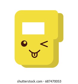 folder document kawaii character