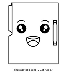 folder document kawaii character