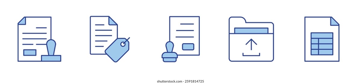 folder, document, label, table, official documents. Document Icon vector illustration. Line Duotone style. Editable stroke.