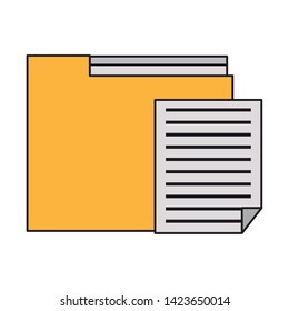 Folder and document paper symbol isolated vector illustration graphic design