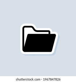 Folder document sticker, icon. Vector. Folder logo. Vector on isolated background. EPS 10