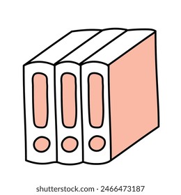 Ordner, Dokumentspeicher. Vektorillustration im Doodle-Stil.