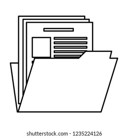 Folder with document symbol in black and white