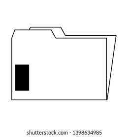 Folder document symbol isolated in black and white