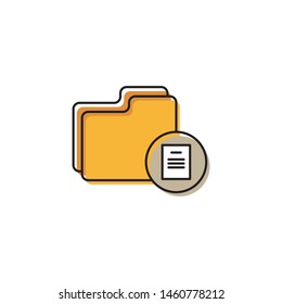 Folder document vector icon isolated on white background