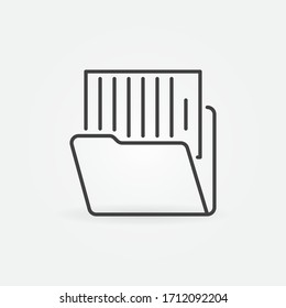 Folder with Document vector security concept icon or sign in outline style