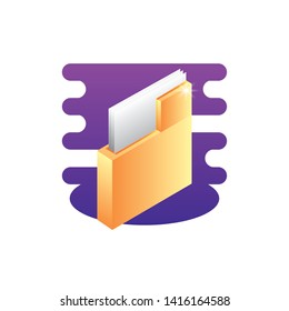 folder documents data icon vector ilustration