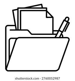 Folder with documents and pen inside