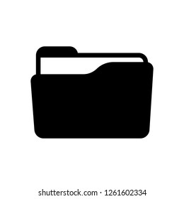 Folder of documents, portfolio with files, business icon. Black icon on white background