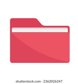 Folder with documents. Red folder. Open folder icon. Isolated on white background.	
