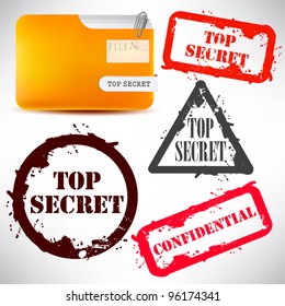 Folder with documents stamped "Top Secret"
