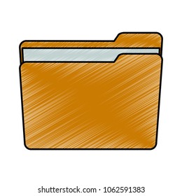 Folder with documents symbol scribble