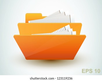 Folder with documents. Vector icon