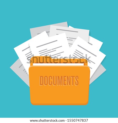 folder with documents, vector illustration