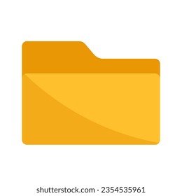 Folder with documents. Yellow folder. Open folder icon. Isolated on white background.	

