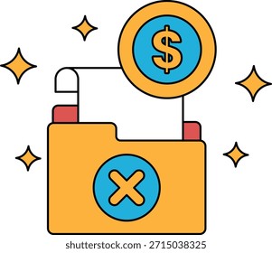 Ein Ordner mit einem Dollarzeichen darüber. Der Ordner ist leer und das Dollarzeichen leuchtet hell