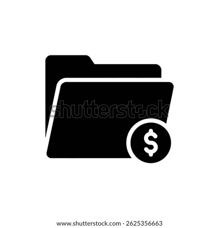 Folder with Dollar Tag Icon for Financial Files and Documents