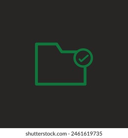 Folder done icon eps with color and black background 
