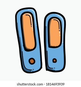 Folder doodle color vector icon. Drawing sketch illustration hand drawn line.