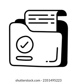 Folder doodle Icon Design illustration. Business Symbol on White background EPS 10 File