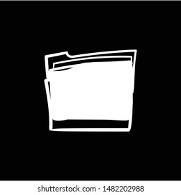 folder doodle vector flat black