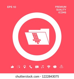 Folder down arrow icon. Graphic elements for your design