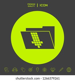 Folder down arrow icon. Graphic elements for your design