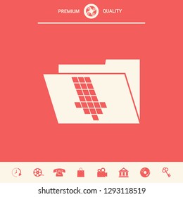 Folder down arrow icon. Graphic elements for your design