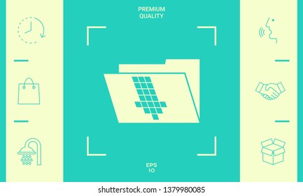 Folder down arrow icon. Graphic elements for your design