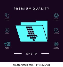 Folder down arrow icon. Graphic elements for design