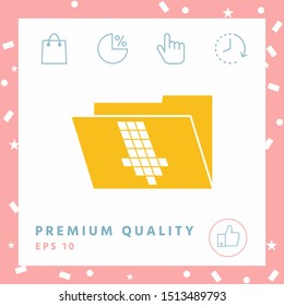 Folder down arrow icon. Graphic elements for design
