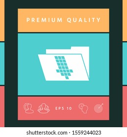 Folder down arrow icon. Graphic elements for design