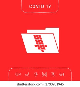 Folder down arrow icon. Graphic elements for design