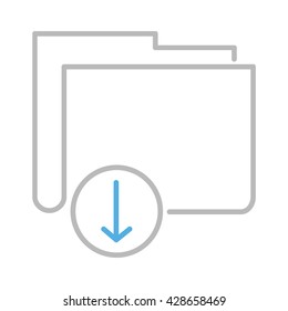 Folder Down Illustration - Flat Icon