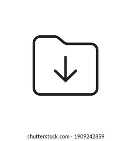 Folder, download and arrow icon vector