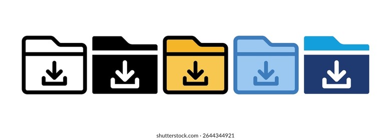 Elemento Ícone De Download De Pasta Para Design