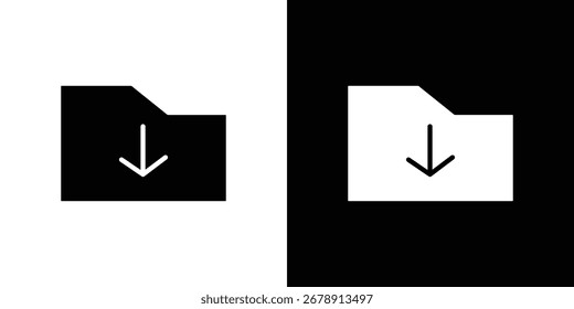 Folder download icon flat design. Eps 10