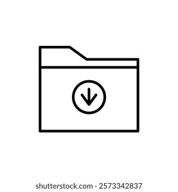 Folder download icon Flat fill set collection