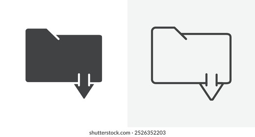 Icono de la Descarga de la carpeta plano y diseño simple del sistema