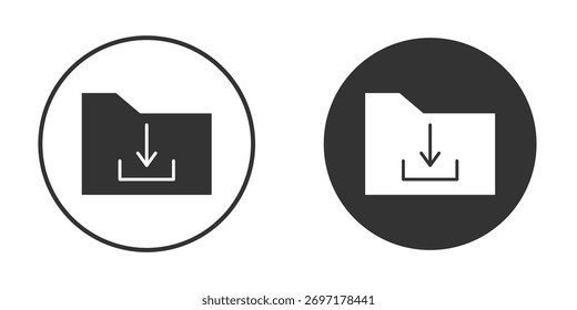 Ilustração do ícone de download da pasta. Gráficos de vetor de pixel - Vetor.