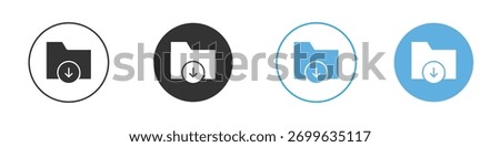 Folder download icon Logo Template Design set