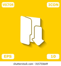 Folder download icon. Multimedia symbol.