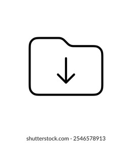 Ícone de download de pasta Vetor de estrutura de tópicos para interface do usuário da Web