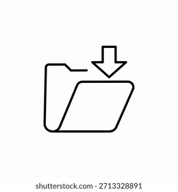 Vector de signo de icono de Descarga de carpeta