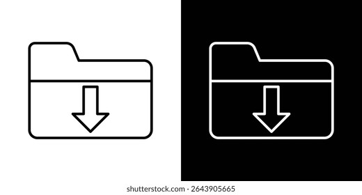 Conceito de símbolo de ícone de download de pasta para design gráfico, site, UI. EPS