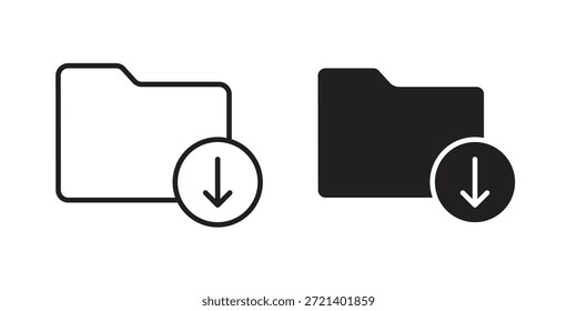 Icono de Descarga de carpeta para Plantilla. Conjunto de gráficos de Vector de iconos