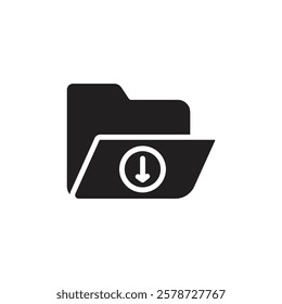 Folder download icon Thin line art collection