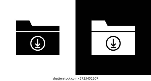 Gráficos del Vector del icono de la Descarga de la carpeta. signo lleno del Vector, ilustración del símbolo.