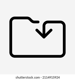 Icono de descarga de carpetas. Ilustración vectorial. 