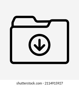Folder download icon. Vector illustration. 